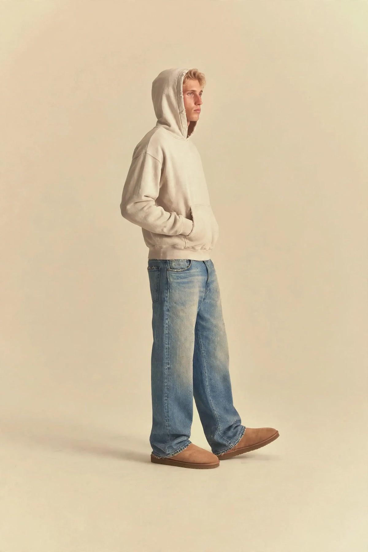 Hoodie Vintage white