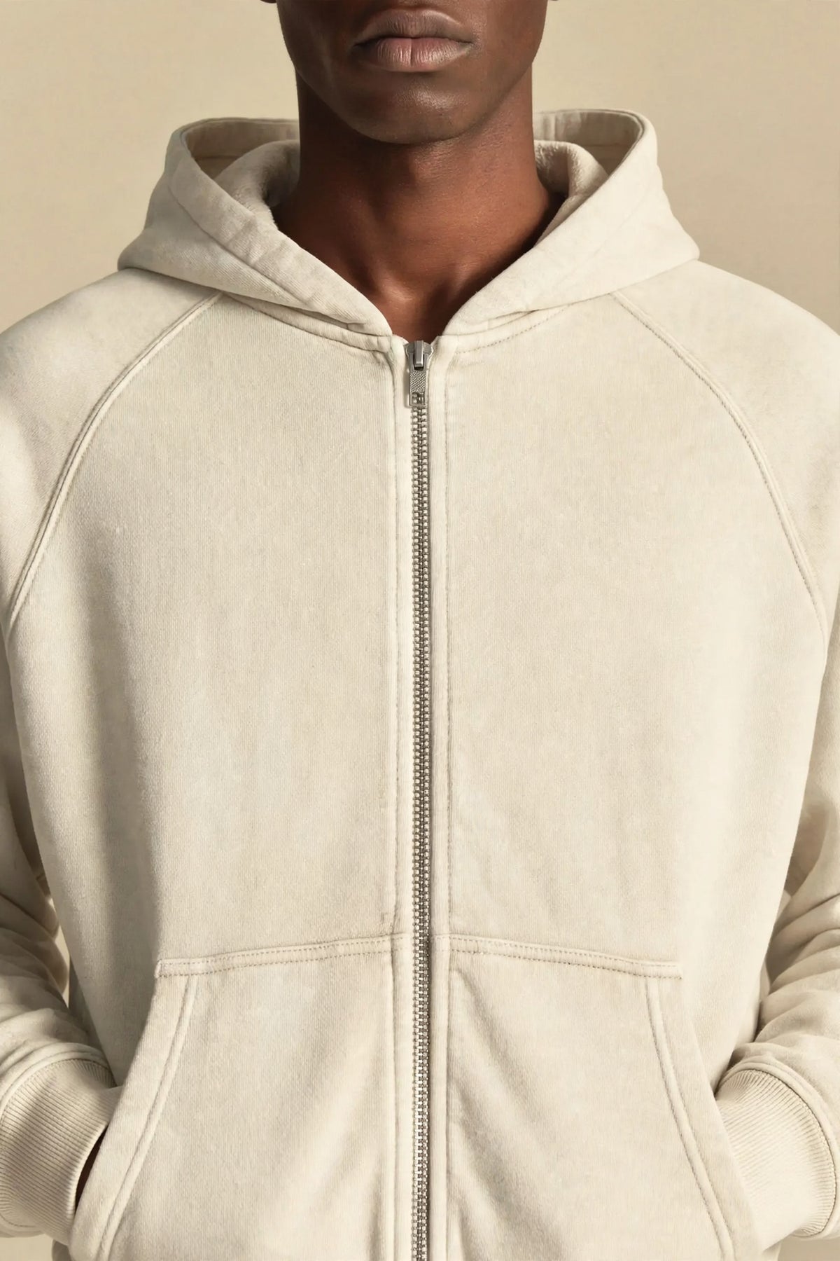 Vintage White Zip Up